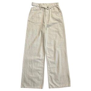 Ksubi Womens‎ Detached Waistband Wide Leg Jeans Cream Size 29 Streetwear